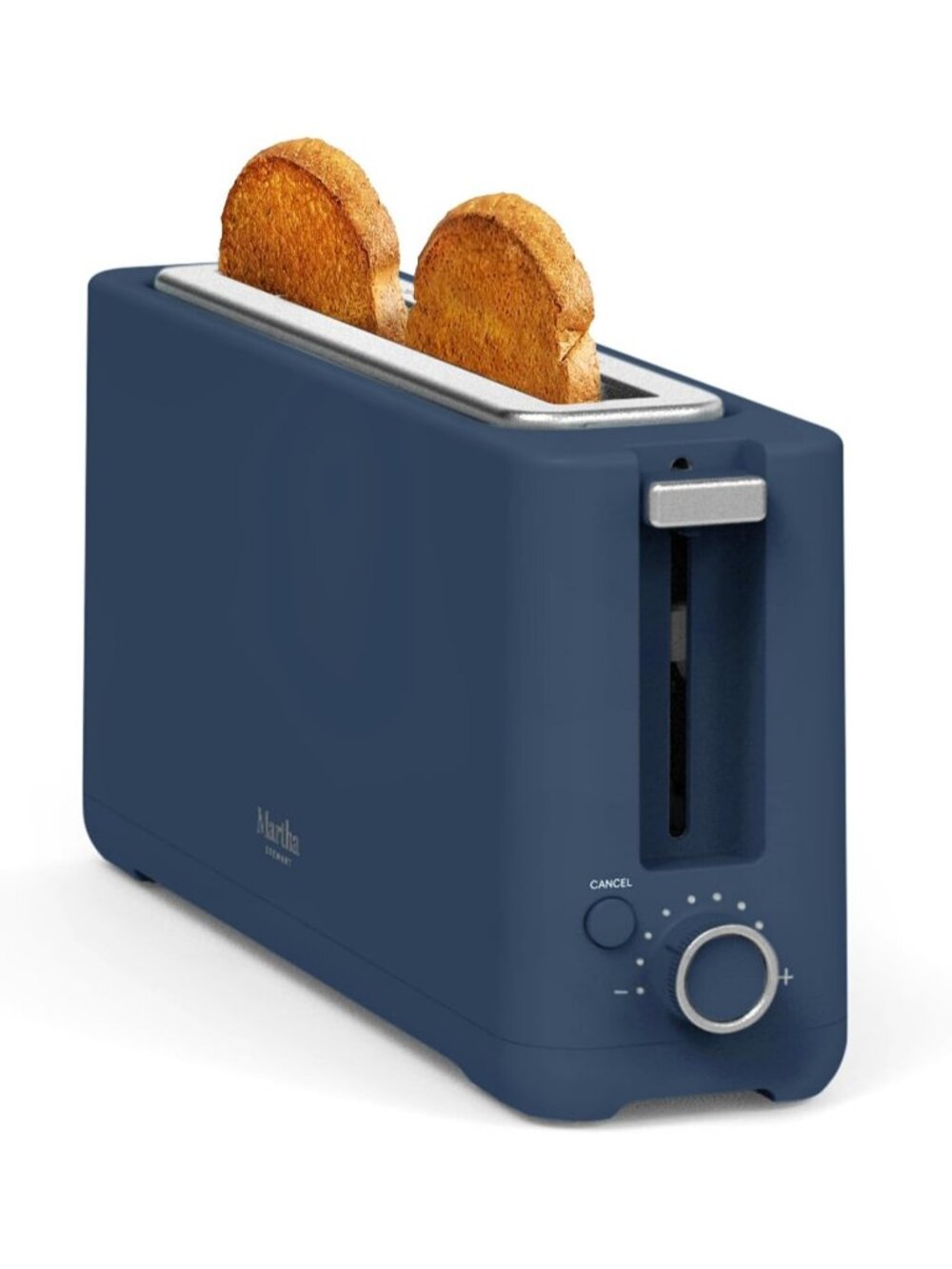 2 Slice Indigo Blue Extra Wide Removable Crumb Tray Slot Stainless Steel Toaster